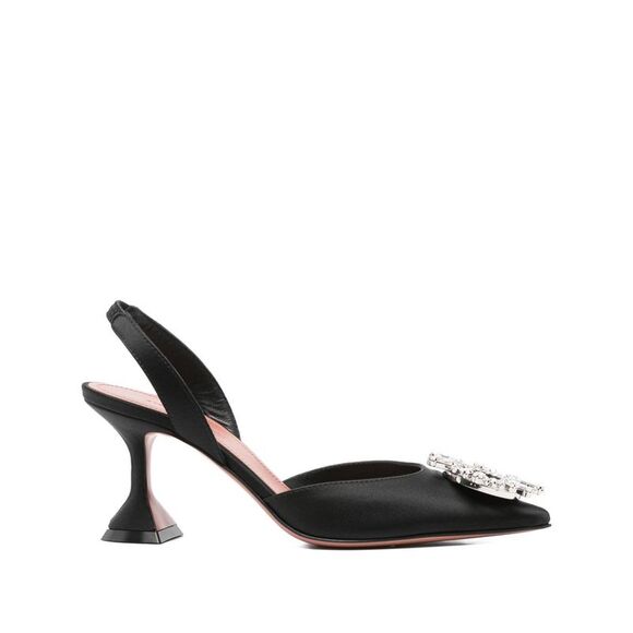 Amina Muaddi Women Begum Satin Slingback Pumps - Picture 1 of 4